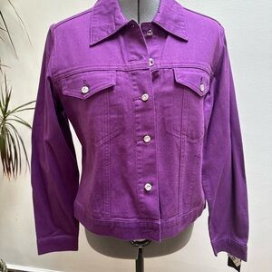 Vintage Purple Christine Alexander Jean Jacket with Rhinestone buttons